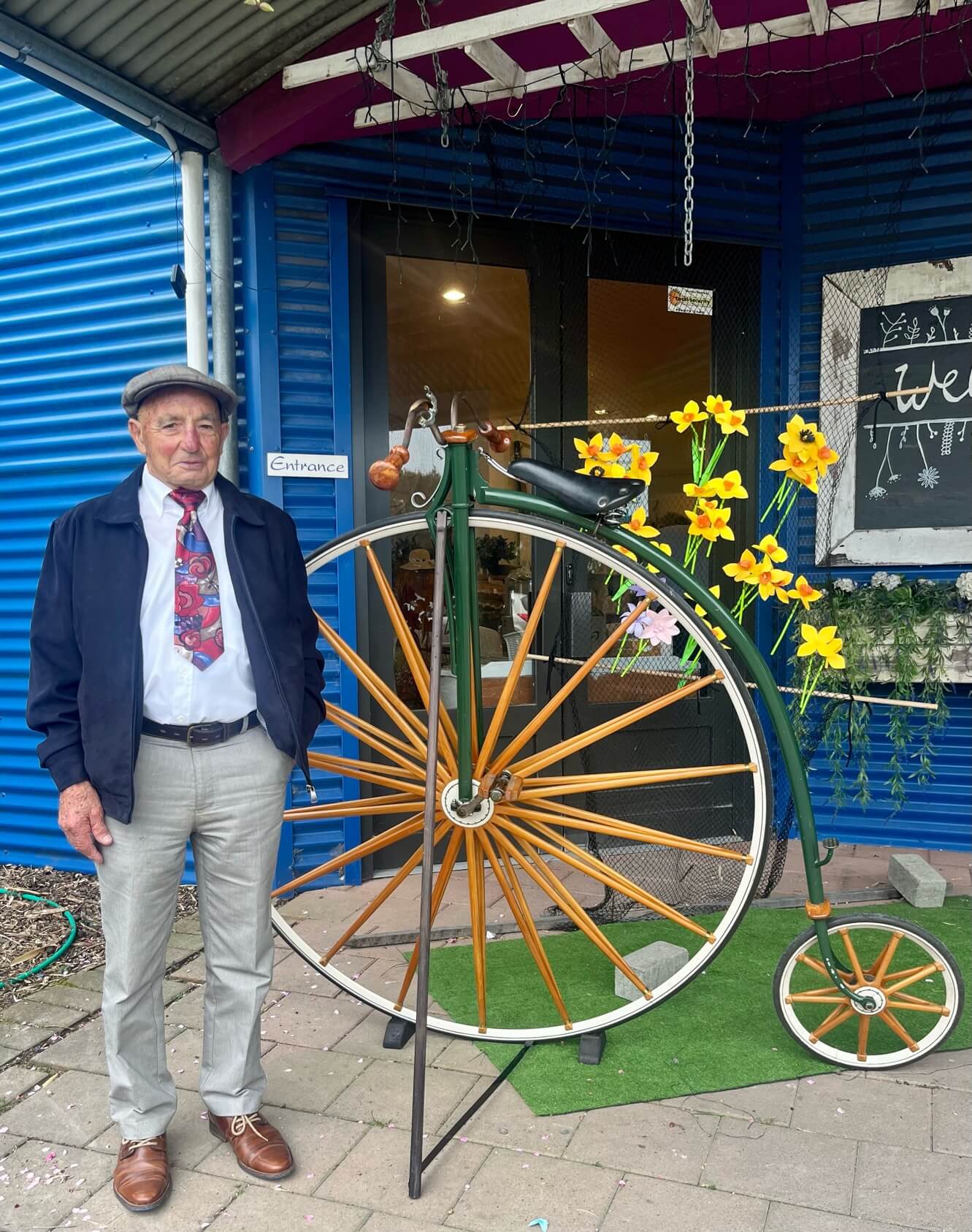 Vic with penny-farthing